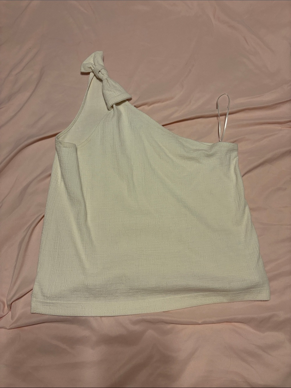 J. Crew Cream One-Shoulder Tie-Strap Tank